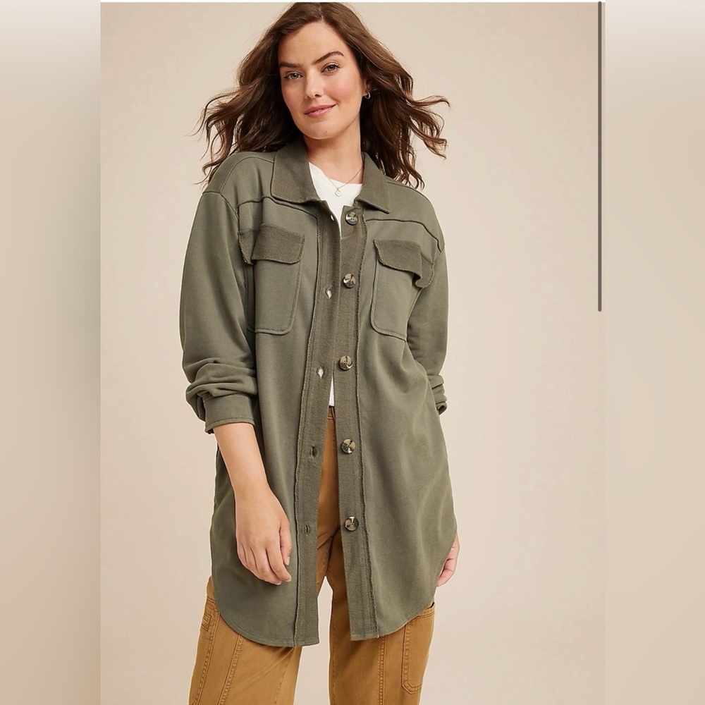 Maurices “North Shore” Utility Olive Green Shacket - XL